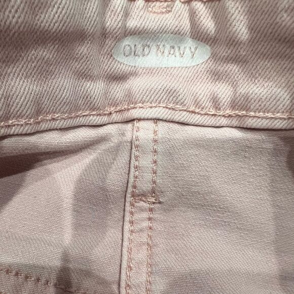 Old Navy jean mini skirt button up raw hem pink blush size 12 - Picture 10 of 12